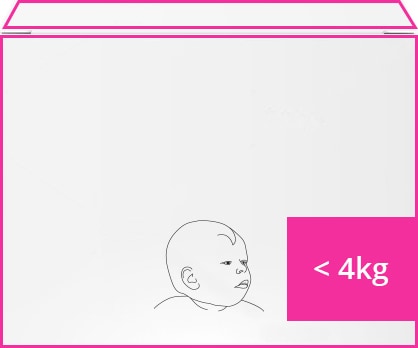 Kinder mit einem Gewicht von weniger als 4 kg